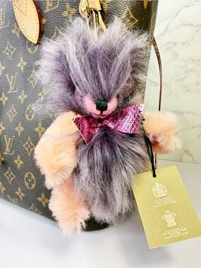 Burberry Thomas Bear Pink & Lavender Pom-Pom Keychain/Bag Charm